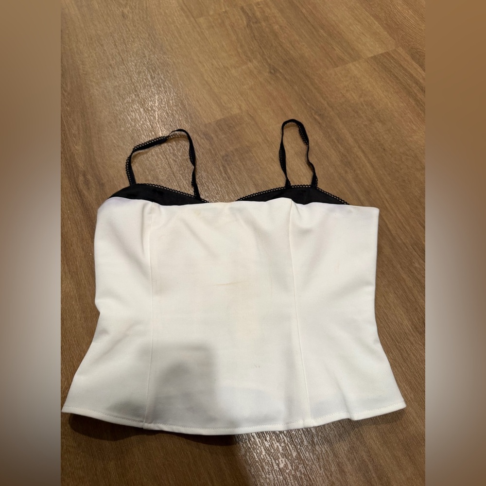 Reformation Black and White Camisole Top